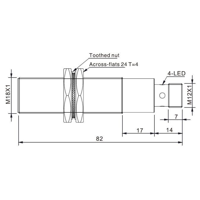 Індуктивний датчик Akusense TLF18-08PO-E2