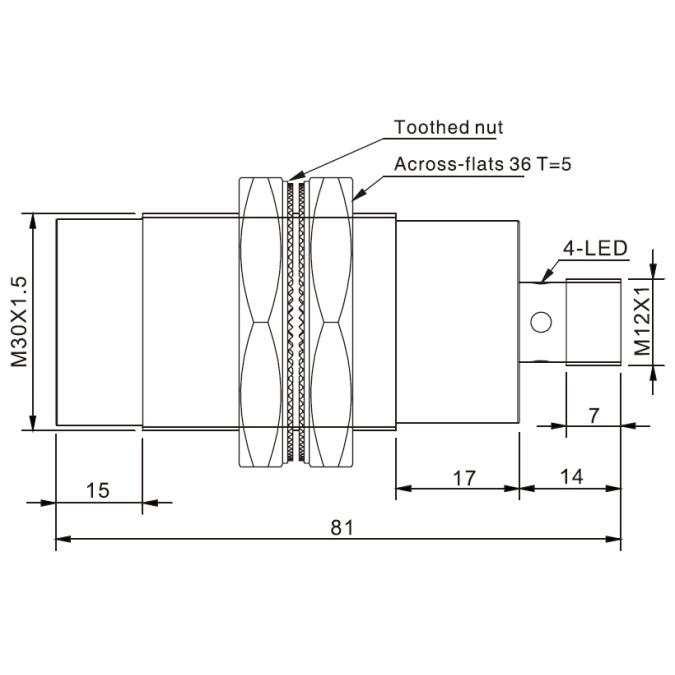 Індуктивний датчик Akusense TLN30-25PC-E2