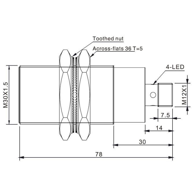 Індуктивний датчик Akusense TYF30-22PC-E2
