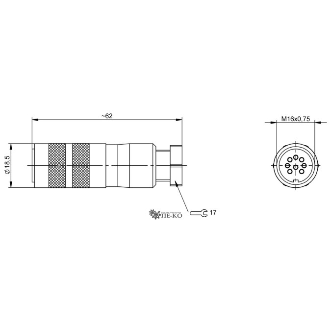 Роз'єм для датчиків Balluff BCC00TT (BKS-S 32M-00)