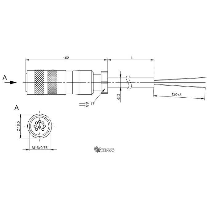 Кабель для датчиків Balluff BCC00TZ (BKS-S 32M-10)
