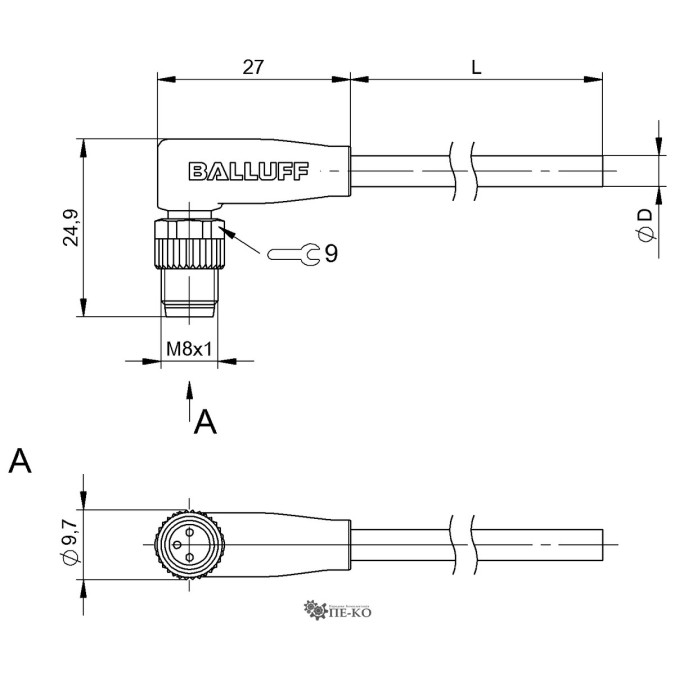 Кабель для датчиків Balluff BCC02M5 (BCC M323-0000-20-001-PX0334-020)
