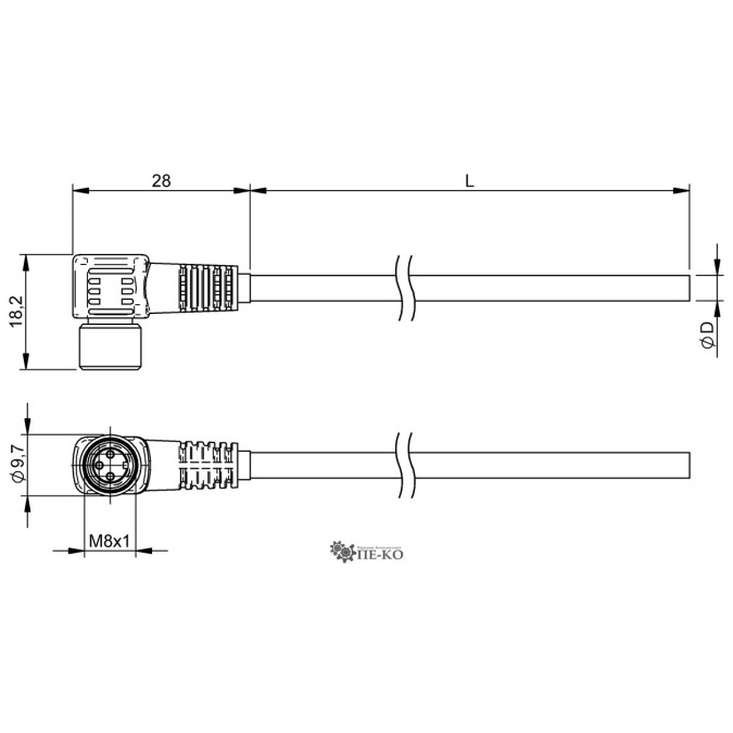 Кабель для датчиків Balluff BCC02P8 (BCC M323-0000-10-036-VS8334-020)
