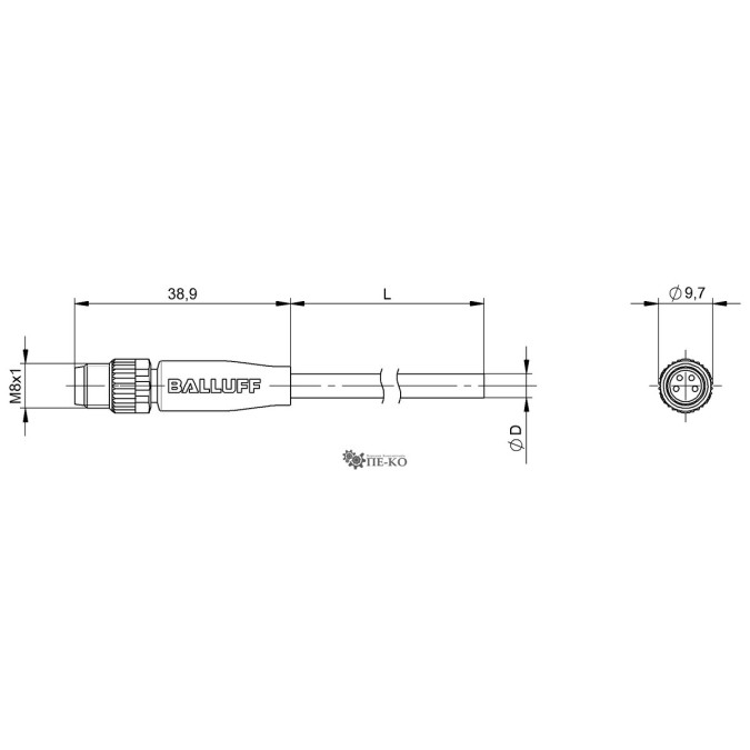 Кабель для датчиків Balluff BCC02PC (BCC M314-0000-20-003-VX8434-020)
