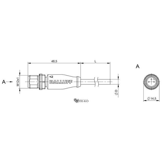 Кабель для датчиків Balluff BCC02ZF (BCC M413-0000-2A-002-PX0334-020)
