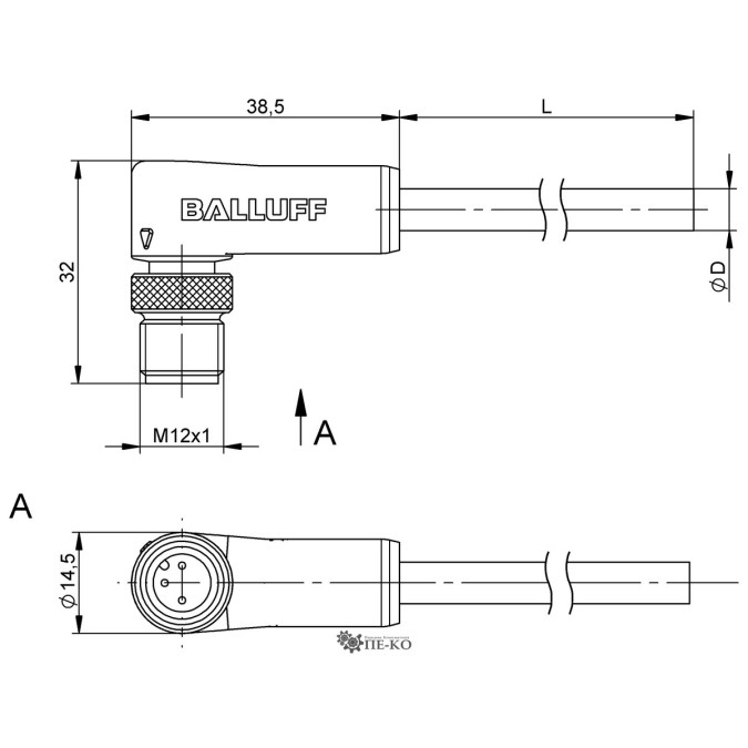 Кабель для датчиків Balluff BCC0341 (BCC M423-0000-2A-037-VS8334-020)
