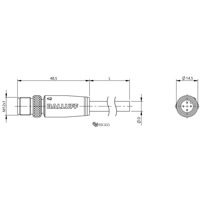 Кабель для датчиків Balluff BCC035M (BCC M414-0000-2A-014-VS8434-100)