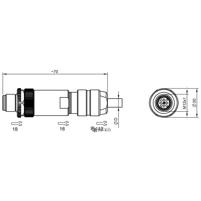 Роз'єм для датчиків Balluff BCC03WZ (BCC M474-0000-2D-000-51X475-000)