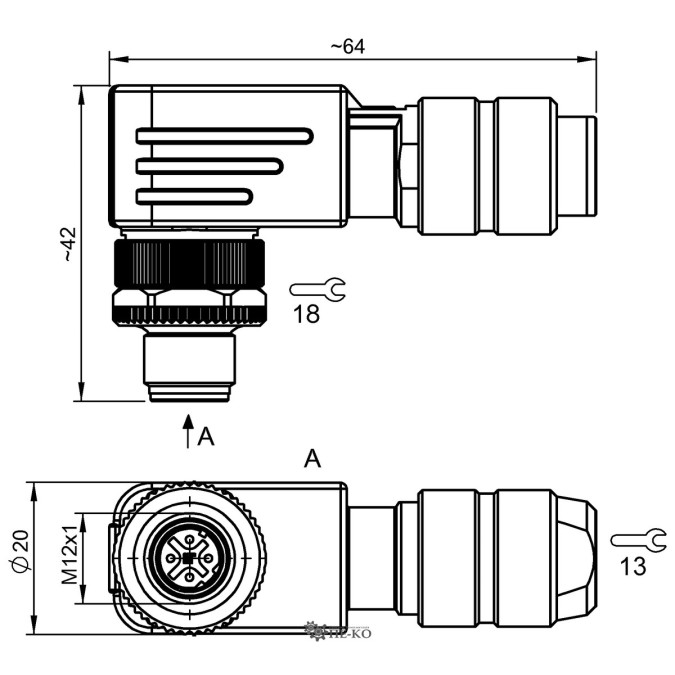 Роз'єм для датчиків Balluff BCC03Y0 (BCC M484-0000-2D-000-51X475-000)