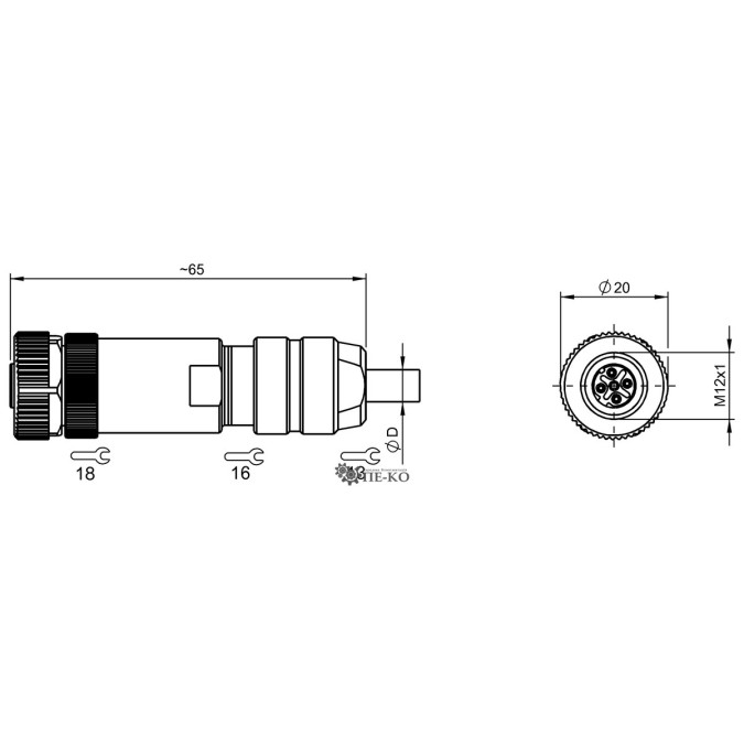 Роз'єм для датчиків Balluff BCC03Y1 (BCC M474-0000-1D-000-51X475-000)