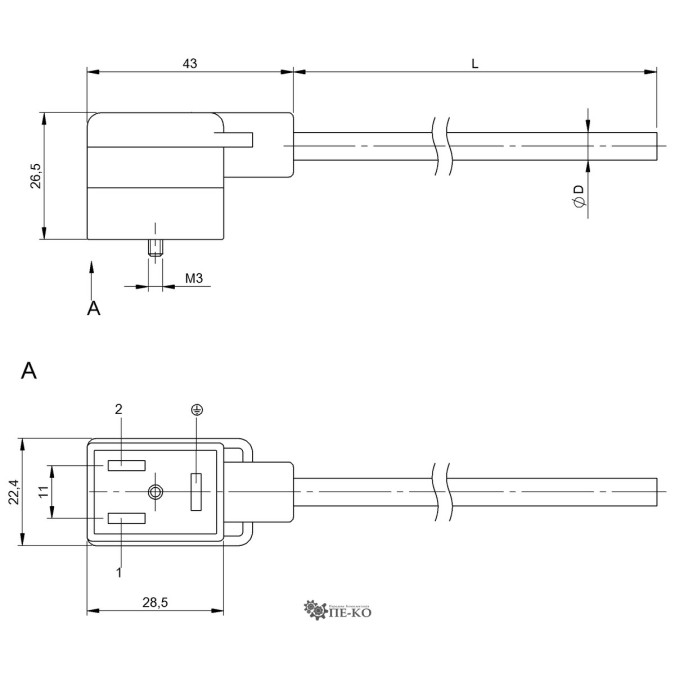 Кабель для датчиків Balluff BCC03YM (BCC VB43-0000-10-055-PX0350-050)
