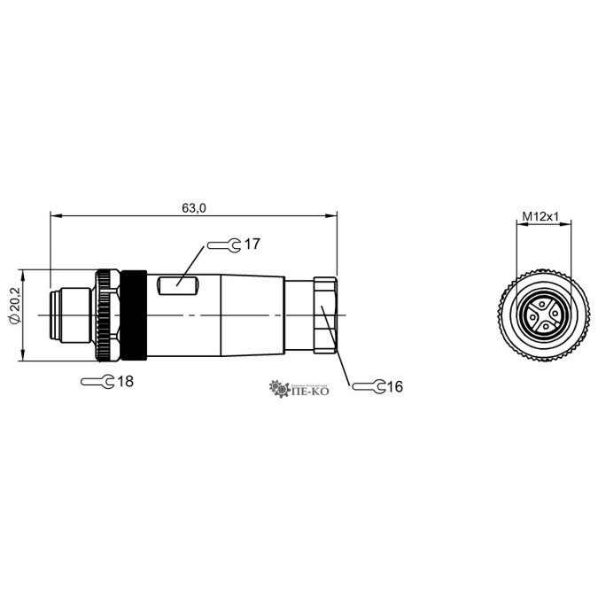 Роз'єм для датчиків Balluff BCC06F7 (BCC M434-0000-2A-000-51X475-000)