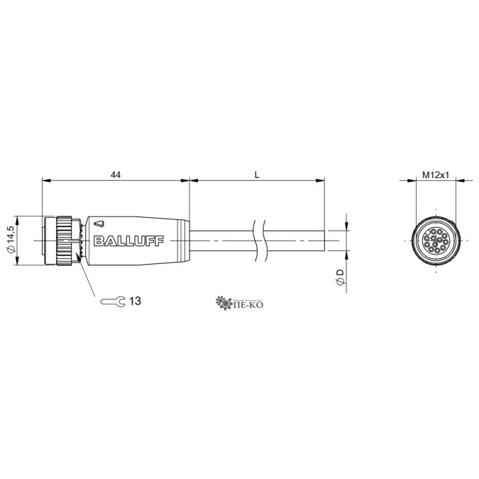 Кабель для датчиків Balluff BCC06UT (BCC M41C-0000-1A-049-VX8C25-100)
