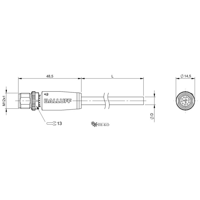 Кабель для датчиків Balluff BCC06UZ (BCC M41C-0000-2A-049-VX8C25-020)