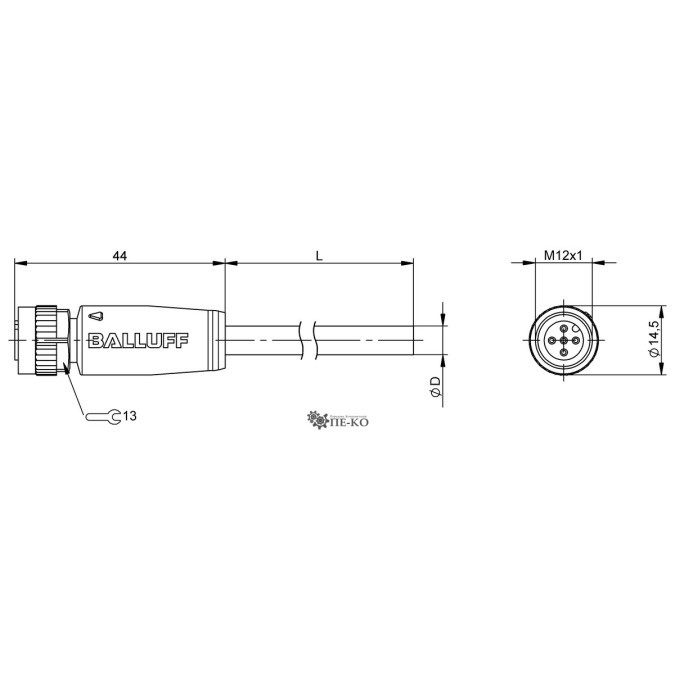 Кабель для датчиків Balluff BCC06Y2 (BCC M415-0000-1A-068-VS24N7-050)