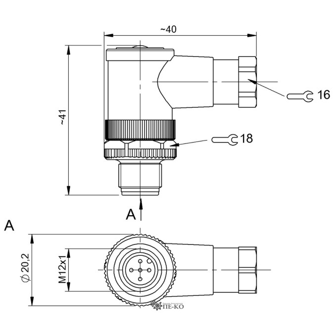 Роз'єм для датчиків Balluff BCC06ZL (BCC M445-0000-2A-000-51X575-000)