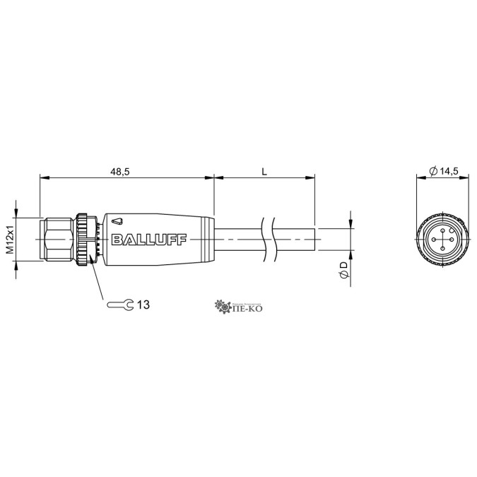 Кабель для датчиків Balluff BCC084U (BCC M414-0000-2A-068-VS24N7-100)