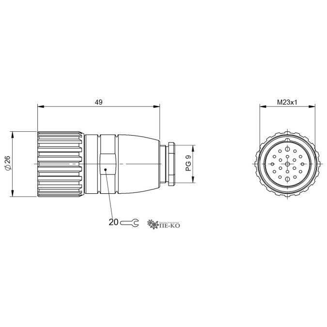 Роз'єм для датчиків Balluff BCC08HJ (BCC M67L-0000-10-000-54XLA0-000)