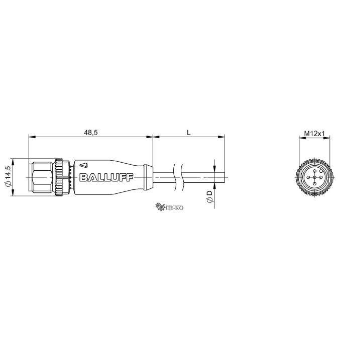 Кабель для датчиків Balluff BCC08JA (BCC M415-0000-2A-034-PX0534-100)