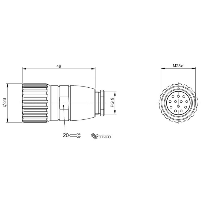 Роз'єм для датчиків Balluff BCC08JH (BCC M67C-0000-10-000-54XCA0-000)