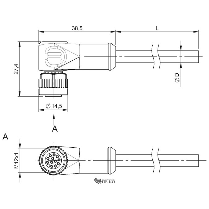 Кабель для датчиків Balluff BCC0942 (BCC M42C-0000-1A-049-PX0C25-050)