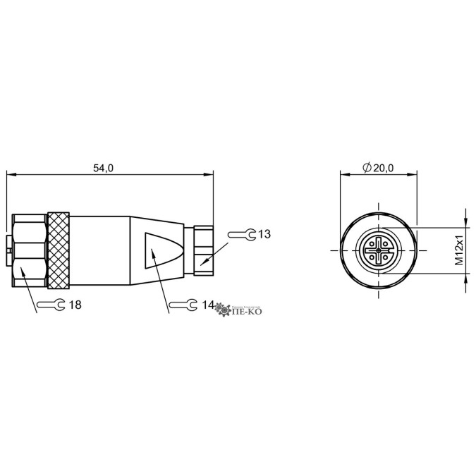 Роз'єм для датчиків Balluff BCC097P (BCC S435-0000-1A-000-41X575-000)