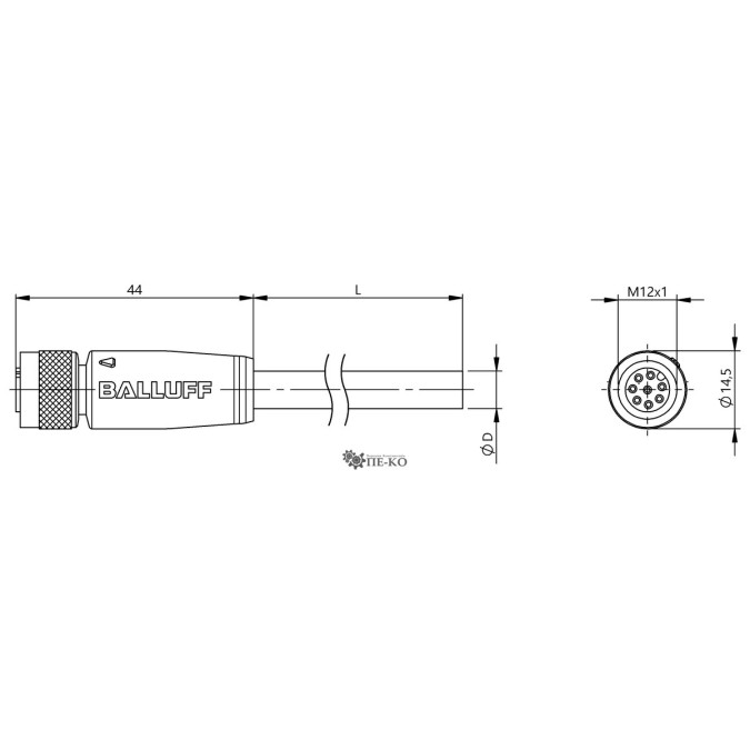 Кабель для датчиків Balluff BCC0996 (BCC M418-0000-1A-046-PS0825-100)