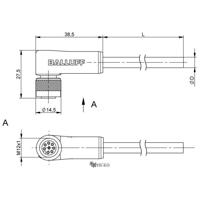 Кабель для датчиків Balluff BCC0997 (BCC M428-0000-1A-046-PS0825-020)