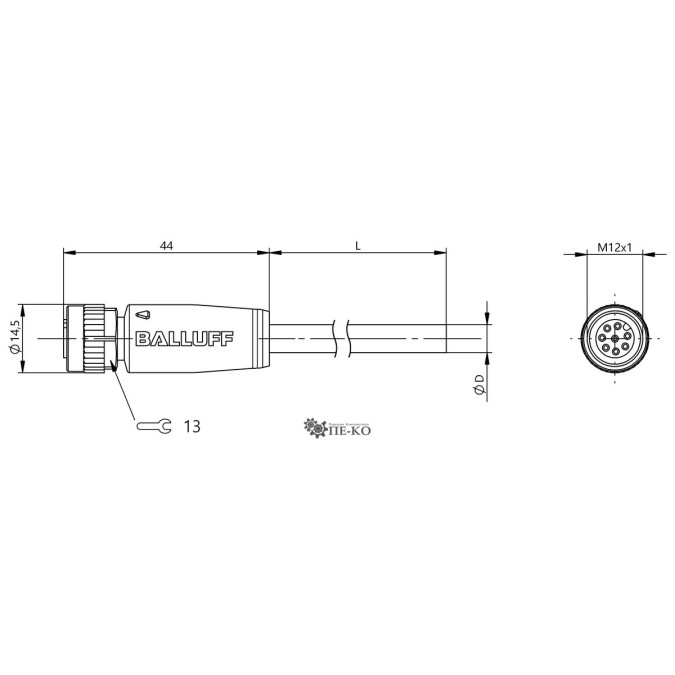 Кабель для датчиків Balluff BCC09HF (BCC M418-0000-1A-045-PX0825-100)
