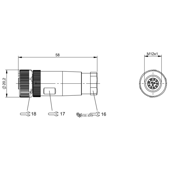 Роз'єм для датчиків Balluff BCC0A05 (BCC M43C-0000-1A-000-54XC25-000)