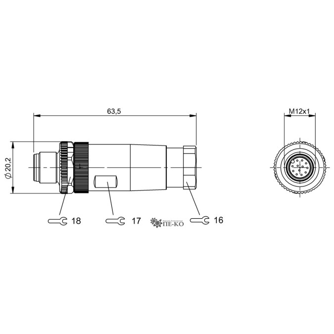 Роз'єм для датчиків Balluff BCC0A06 (BCC M43C-0000-2A-000-54XC25-000)