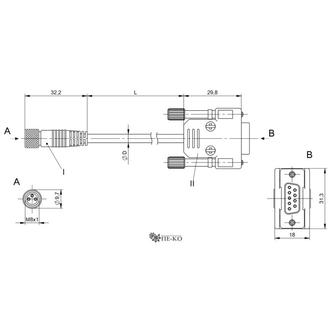 Кабель для датчиків Balluff BCC0ARP (BCC M313-D259-B0-688-PS0334-020)