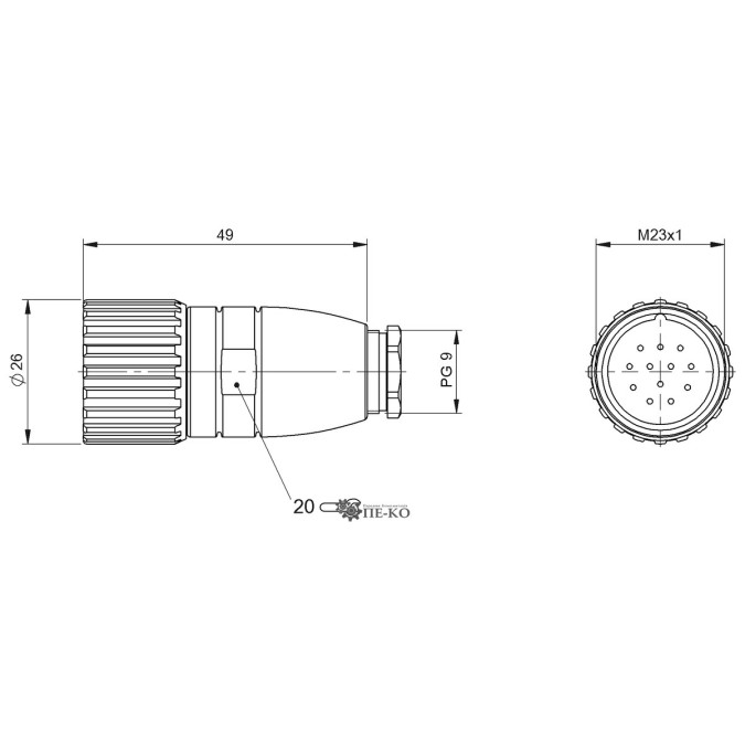 Роз'єм для датчиків Balluff BCC0H6M (BCC M67C-0000-C0-000-54XCA0-000)