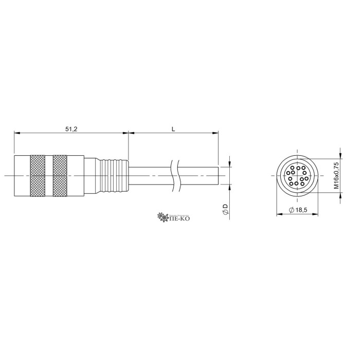 Кабель для датчиків Balluff BCC0H9Z (BCC M51C-0000-10-169-PS0C08-050)