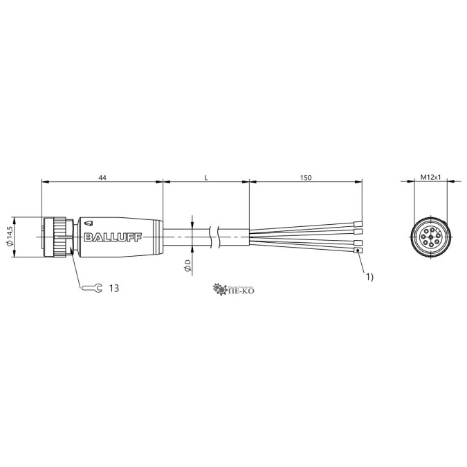 Кабель для датчиків Balluff BCC0HK4 (BCC M418-0000-1A-069-PX0825-020-C040)