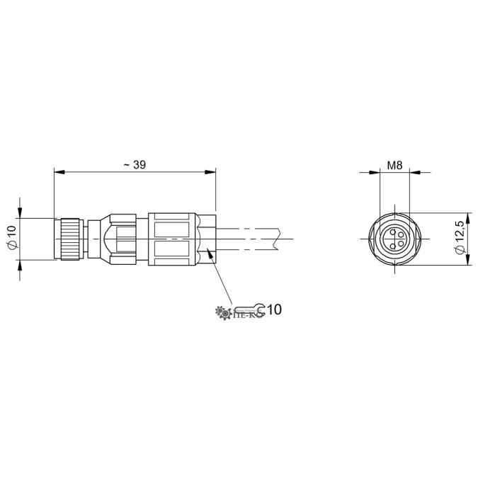Роз'єм для датчиків Balluff BCC0HLR (BCC M334-0000-10-000-13X425-000)