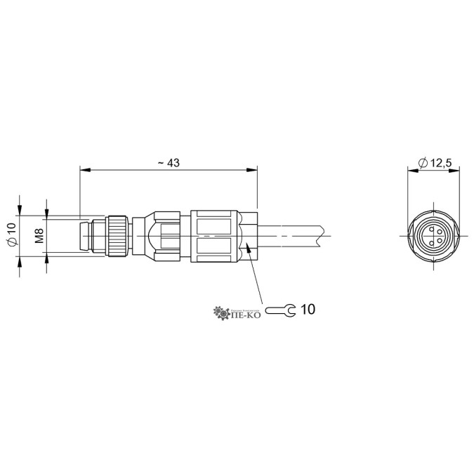 Роз'єм для датчиків Balluff BCC0HLT (BCC M334-0000-20-000-13X425-000)
