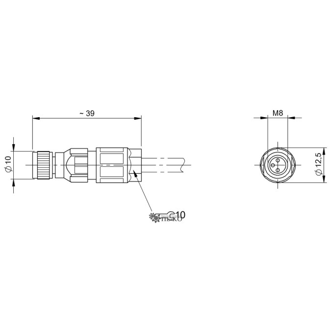 Роз'єм для датчиків Balluff BCC0HLU (BCC M333-0000-10-000-13X350-000)