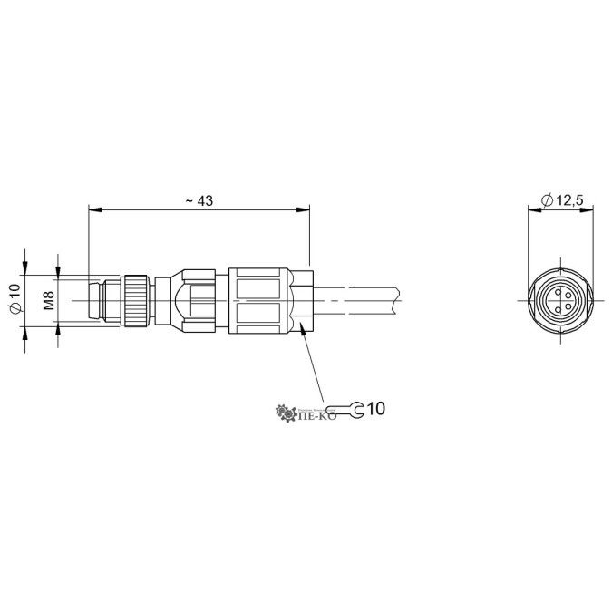 Роз'єм для датчиків Balluff BCC0HLZ (BCC M334-0000-20-000-13X450-000)