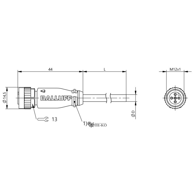 Кабель для датчиків Balluff BCC0HNJ (BCC M415-0000-1A-110-PX0434-100)