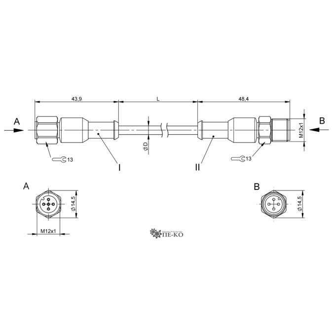 Кабель для датчиків Balluff BCC0HWH (BCC S415-S414-3A-304-PX8434-100-C002)