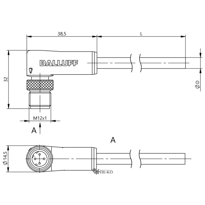 Кабель для датчиків Balluff BCC0JFY (BCC M424-0000-2D-032-PS54N2-030)