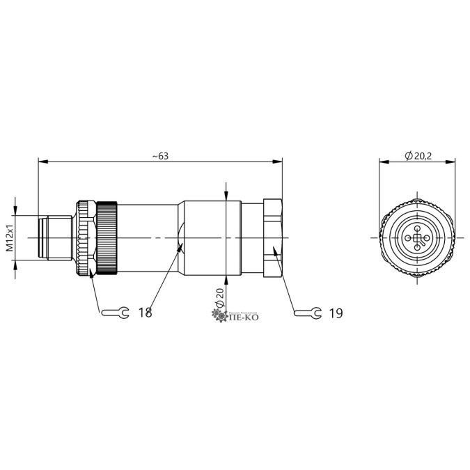 Роз'єм для датчиків Balluff BCC0K7Z (BCC M434-0000-2T-000-61X4A5-000)