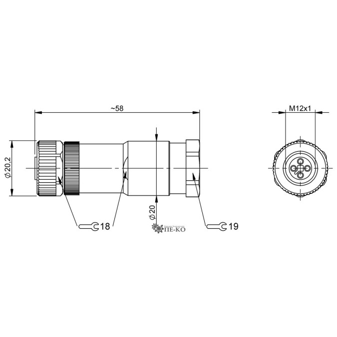 Роз'єм для датчиків Balluff BCC0K81 (BCC M434-0000-1T-000-61X4A5-000)