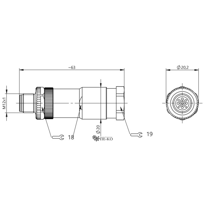 Роз'єм для датчиків Balluff BCC0K83 (BCC M434-0000-2S-000-61X4A5-000)