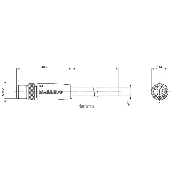 Кабель для датчиків Balluff BCC0KH7 (BCC M418-0000-2A-147-PS0825-020)