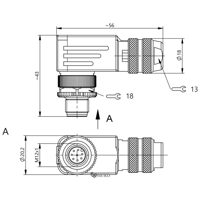 Роз'єм для датчиків Balluff BCC0KR4 (BCC M488-0000-2A-000-01X850-000)