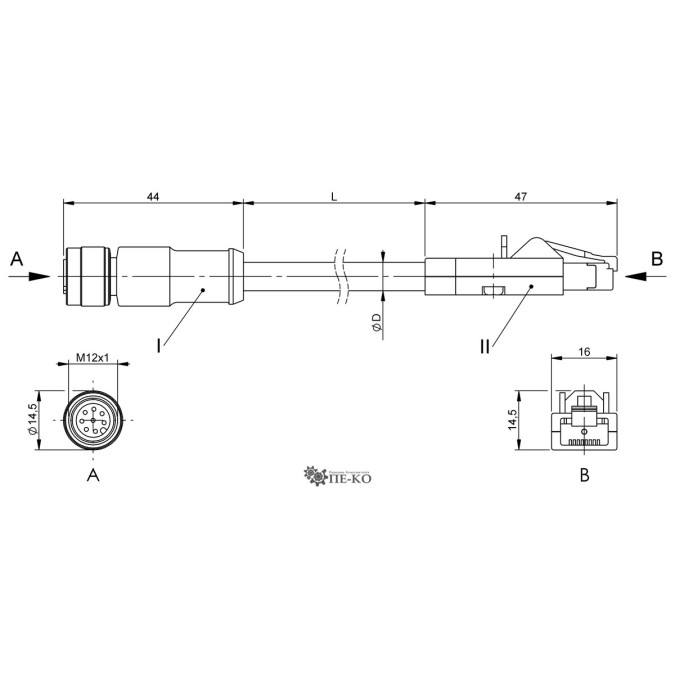 Кабель для датчиків Balluff BCC0L3Y (BCC M418-Z035-AF-745-PS56NC-100)