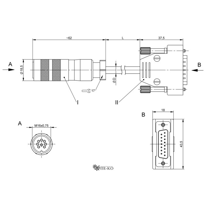 Кабель для датчиків Balluff BCC0LFW (BCC M558-D37F-B0-746-PS0825-100)