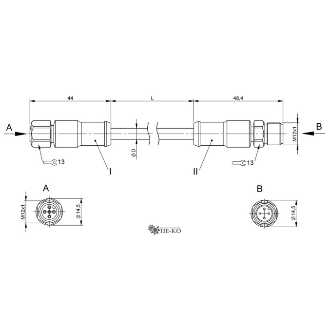 Кабель для датчиків Balluff BCC0LY7 (BCC S415-S414-3A-305-PS8434-100-C002)